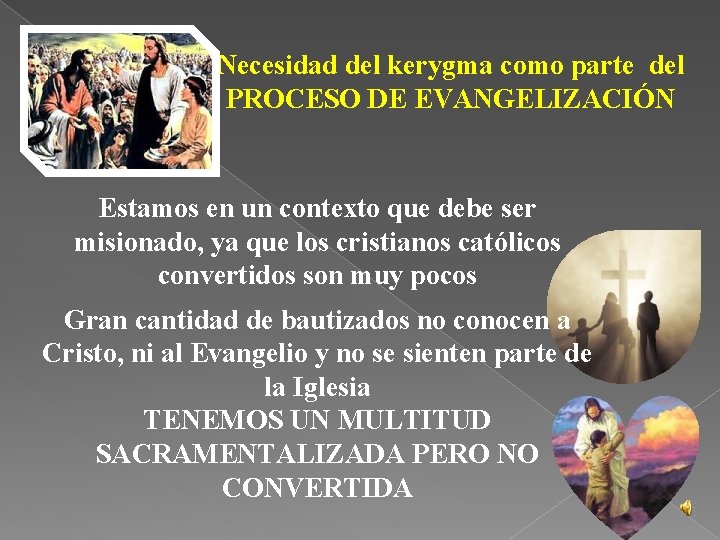 Necesidad del kerygma como parte del PROCESO DE EVANGELIZACIÓN Estamos en un contexto que