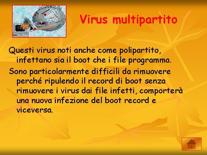 Virus multipartito Questi virus noti anche come polipartito, infettano sia il boot che i
