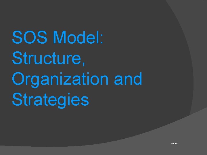 SOS Model: Structure, Organization and Strategies NASP, 2004 