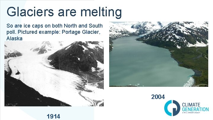Glaciers are melting So are ice caps on both North and South poll. Pictured Glaciers are melting So are ice caps on both North and South poll. Pictured