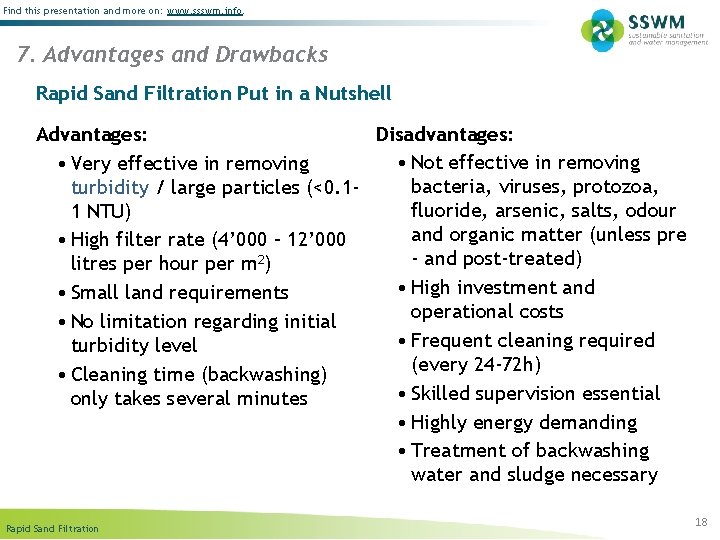 Find this presentation and more on: www. ssswm. info. 7. Advantages and Drawbacks Rapid