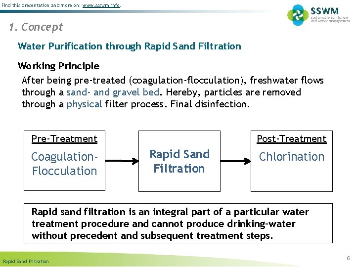 Find this presentation and more on: www. ssswm. info. 1. Concept Water Purification through