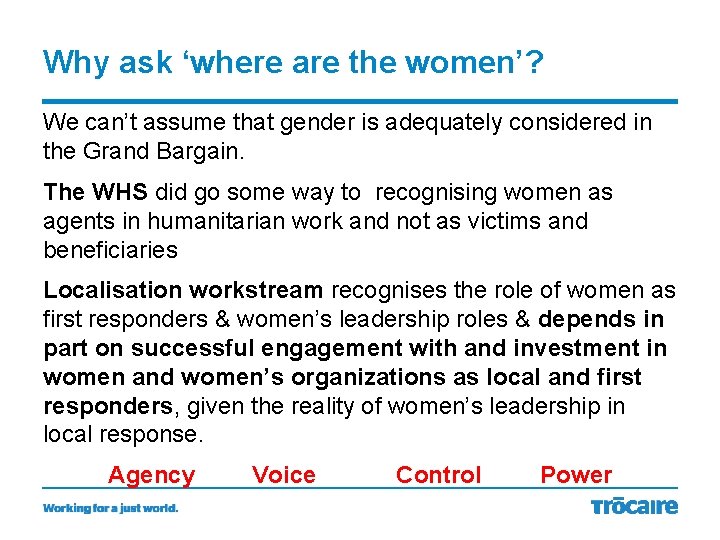 Why ask ‘where are the women’? We can’t assume that gender is adequately considered