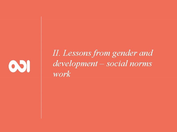II. Lessons from gender and development – social norms work 