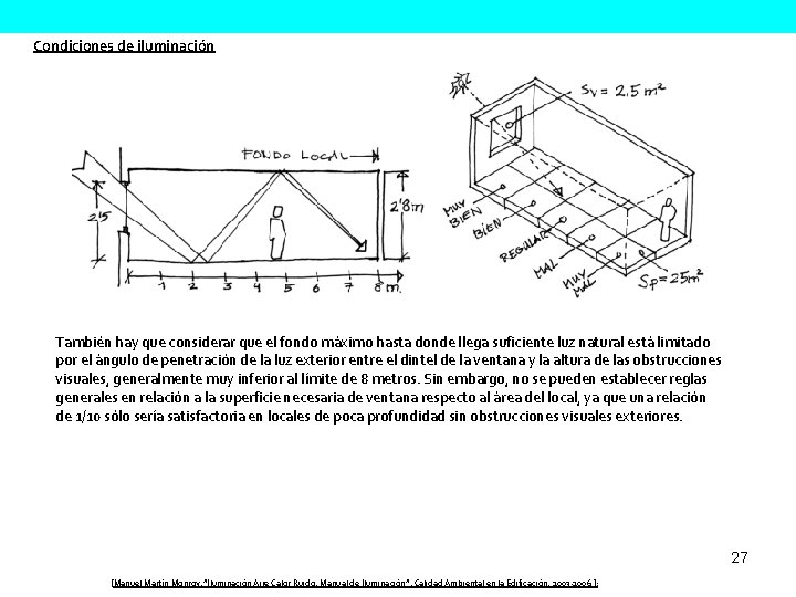 Condiciones de iluminación También hay que considerar que el fondo máximo hasta donde llega