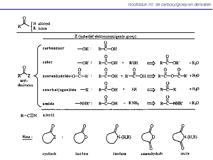 Hoofdstuk XII: de carboxylgroep en derivaten 