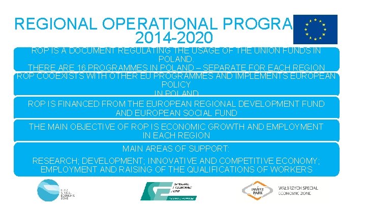 REGIONAL OPERATIONAL PROGRAMME 2014 -2020 ROP IS A DOCUMENT REGULATING THE USAGE OF THE