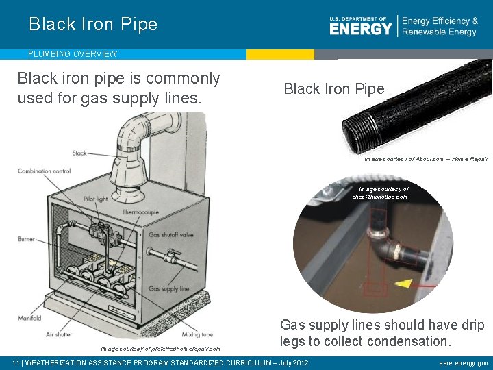 Black Iron Pipe PLUMBING OVERVIEW Black iron pipe is commonly used for gas supply