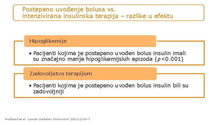 Postepeno uvođenje bolusa vs. intenzivirana insulinska terapija – razlike u efektu Hipoglikemije • Pacijenti