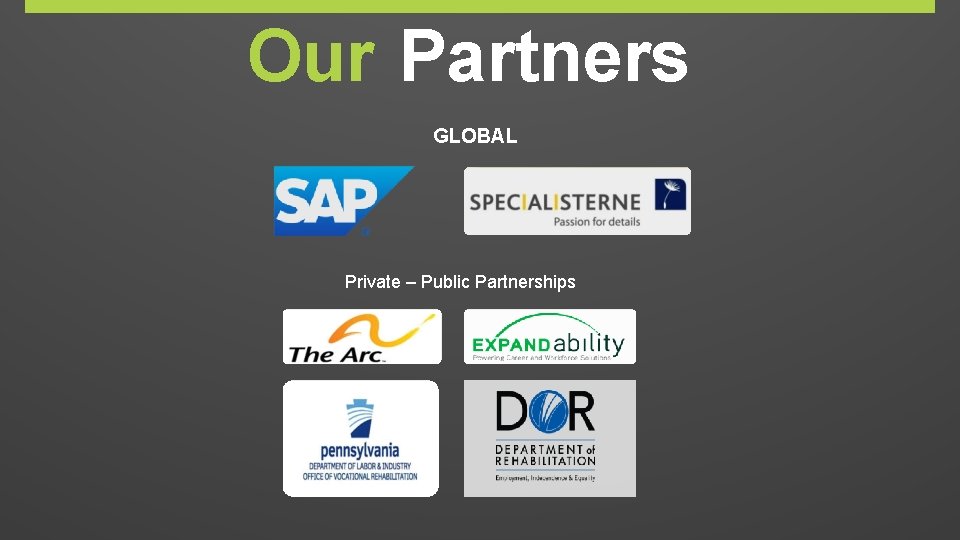 Our Partners GLOBAL Private – Public Partnerships 