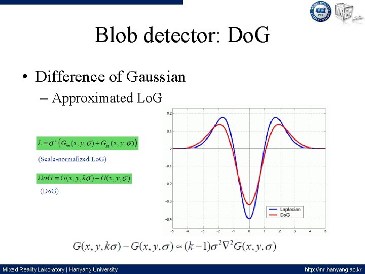 Blob detector: Do. G • Difference of Gaussian – Approximated Lo. G Mixed Reality