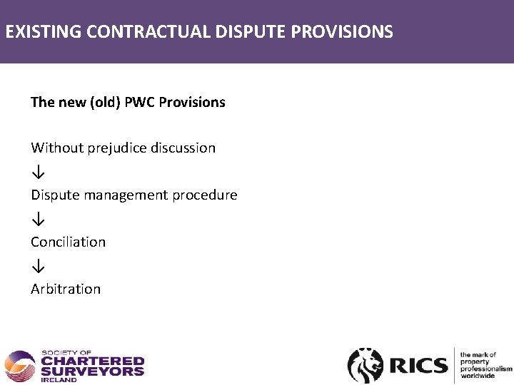 EXISTING CONTRACTUAL DISPUTE PROVISIONS EXISTING CONTRACTUAL PROVISIONS The new (old) PWC Provisions Without prejudice