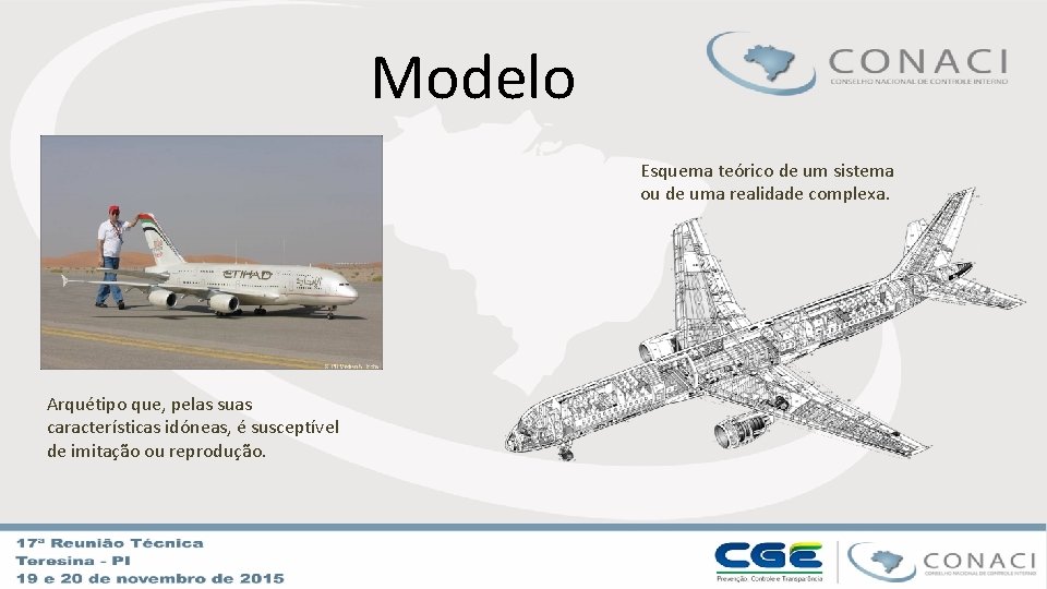 Modelo Esquema teórico de um sistema ou de uma realidade complexa. Arquétipo que, pelas