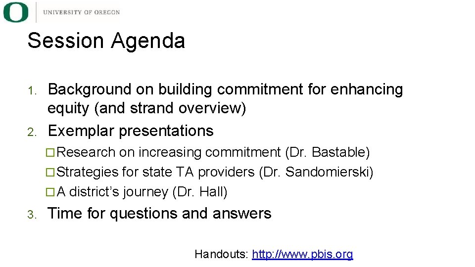 Session Agenda 1. 2. Background on building commitment for enhancing equity (and strand overview)