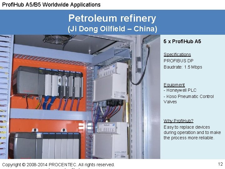 Profi. Hub A 5/B 5 Worldwide Applications Petroleum refinery (Ji Dong Oilfield – China)