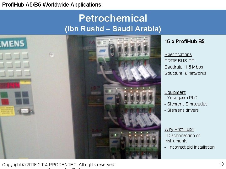 Profi. Hub A 5/B 5 Worldwide Applications Petrochemical (Ibn Rushd – Saudi Arabia) 15
