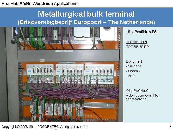 Profi. Hub A 5/B 5 Worldwide Applications Metallurgical bulk terminal (Ertsoverslagbedrijf Europoort – The