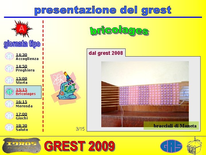 dal grest 2008 14: 30 Accoglienza 14: 50 Preghiera 15: 00 Storia 15: 15