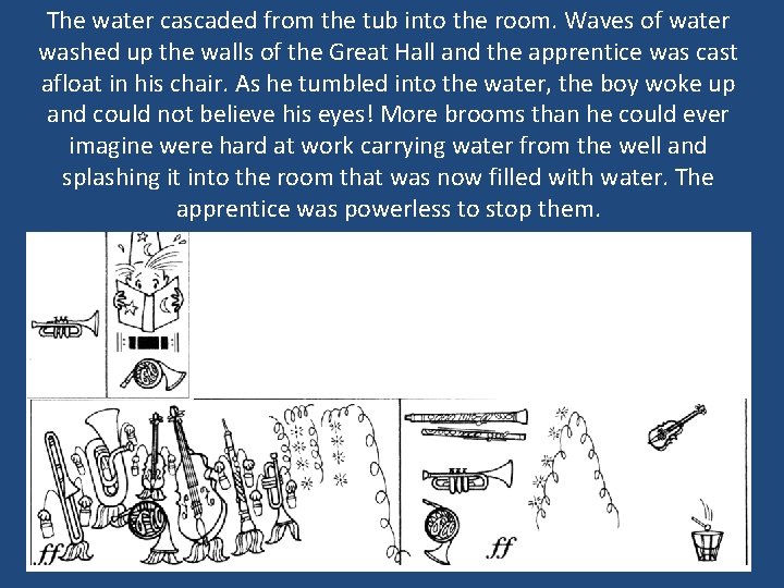 The water cascaded from the tub into the room. Waves of water washed up
