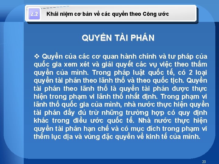 2. 2 Khái niệm cơ bản về các quyền theo Công ước QUYỀN TÀI