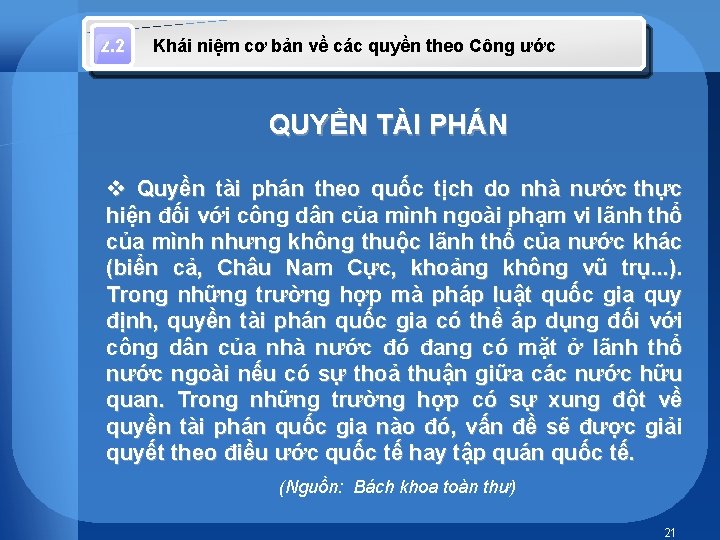 2. 2 Khái niệm cơ bản về các quyền theo Công ước QUYỀN TÀI