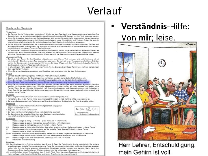 Verlauf • Verständnis-Hilfe: Von mir; leise. 