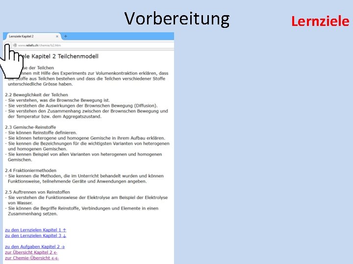 Vorbereitung Lernziele Vorbereitung Lernziele