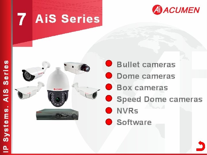 IP Systems. Ai. S Series 7 Ai. S Series l l l Bullet cameras
