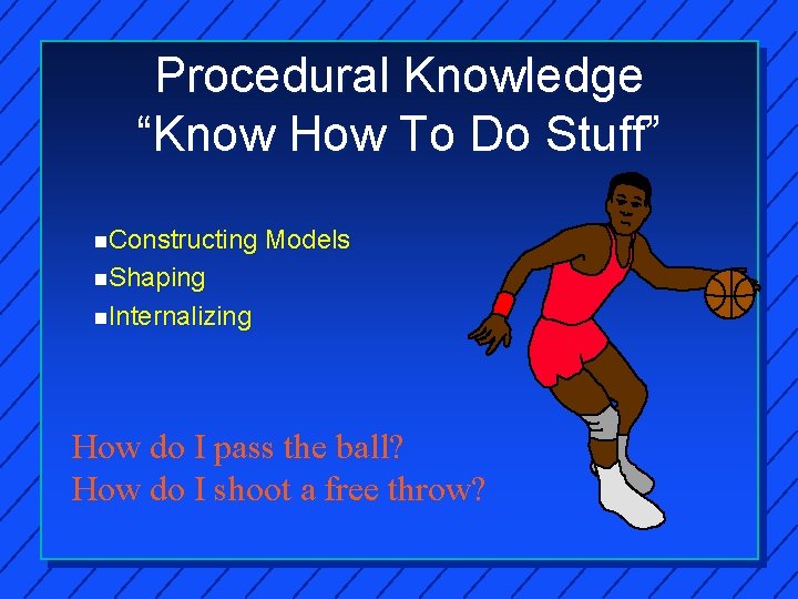 Procedural Knowledge “Know How To Do Stuff” n. Constructing Models n. Shaping n. Internalizing