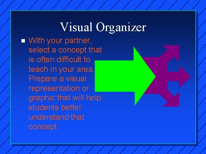 Visual Organizer n With your partner, select a concept that is often difficult to