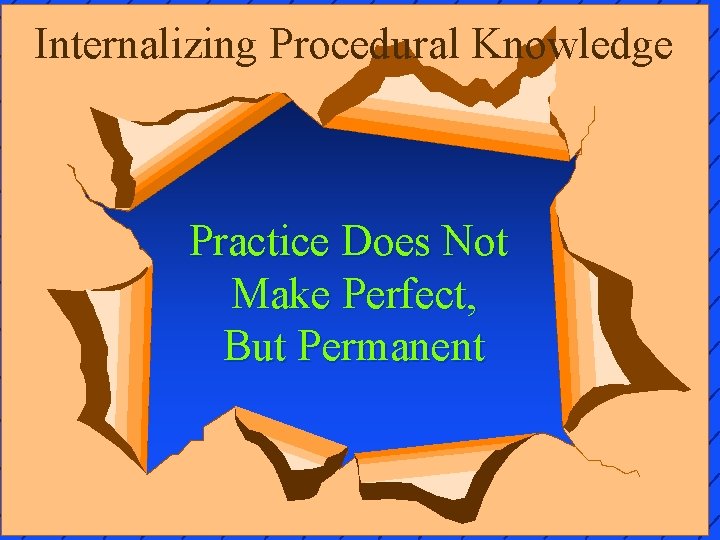 Internalizing Procedural Knowledge Practice Does Not Make Perfect, But Permanent 