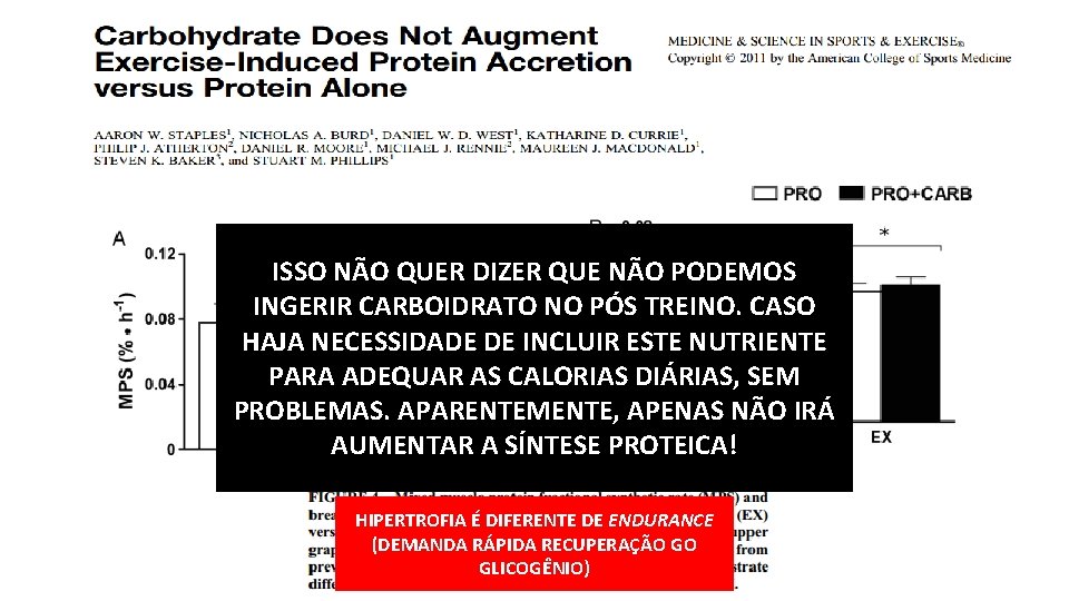 ISSO NÃO QUER DIZER QUE NÃO PODEMOS INGERIR CARBOIDRATO NO PÓS TREINO. CASO HAJA