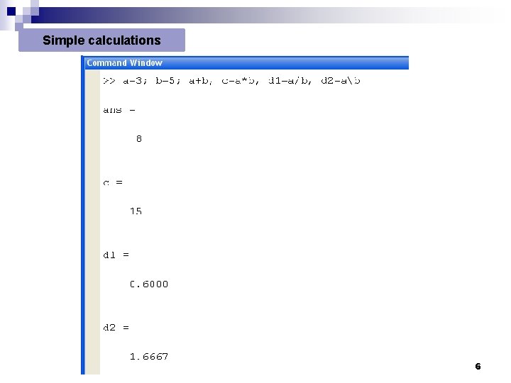 Simple calculations 6 Simple calculations 6