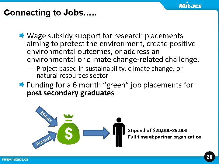 Connecting to Jobs…. . Wage subsidy support for research placements aiming to protect the