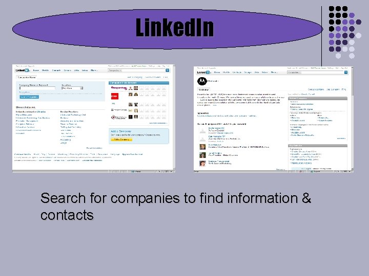 Linked. In Search for companies to find information & contacts 