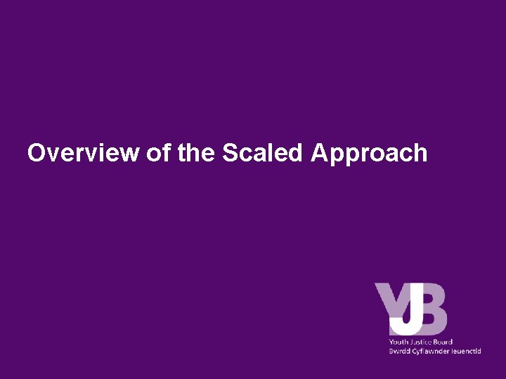 Overview of the Scaled Approach 