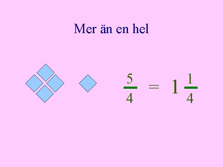 Mer än en hel 5 4 = 1 1 4 