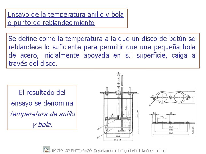 Ensayo de la temperatura anillo y bola o punto de reblandecimiento Se define como