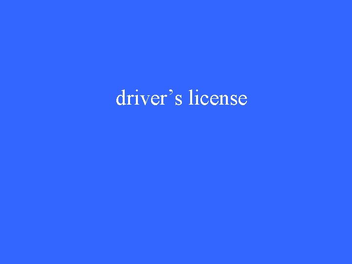 driver’s license 