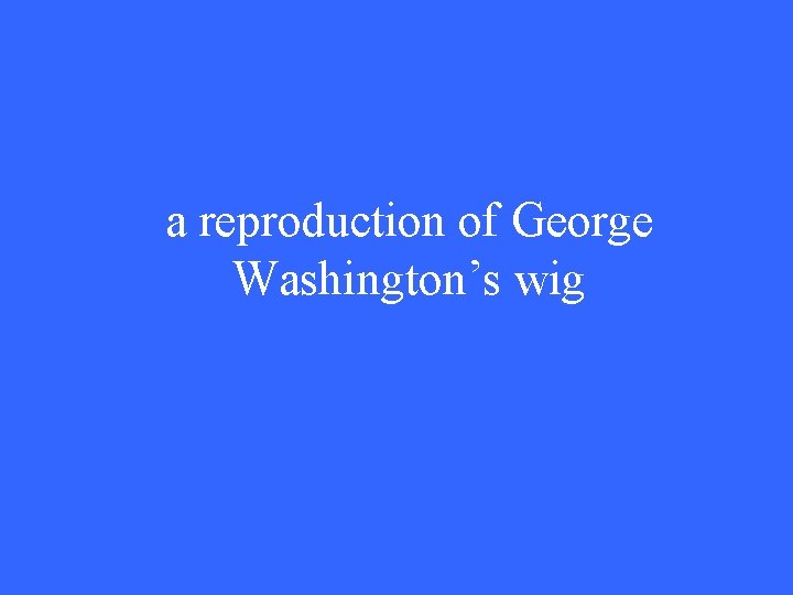 a reproduction of George Washington’s wig 