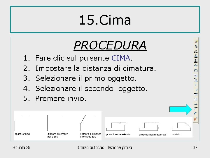 15. Cima PROCEDURA 1. 2. 3. 4. 5. Scuola Si Fare clic sul pulsante