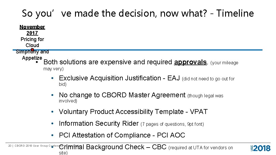 So you’ve made the decision, now what? - Timeline November 2017 Pricing for Cloud