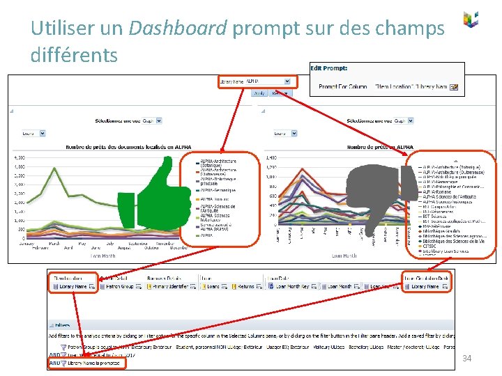 Utiliser un Dashboard prompt sur des champs différents 34 