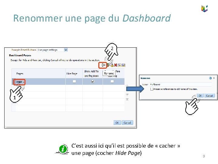 Renommer une page du Dashboard 2 1 C’est aussi ici qu’il est possible de