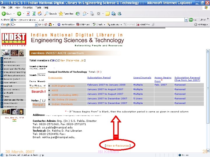 30 March, 2007 ISI Kolkata 25 