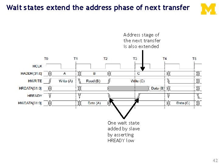 Wait states extend the address phase of next transfer Address stage of the next