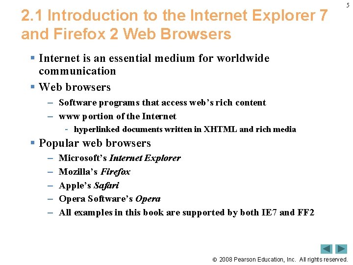 2. 1 Introduction to the Internet Explorer 7 and Firefox 2 Web Browsers 5