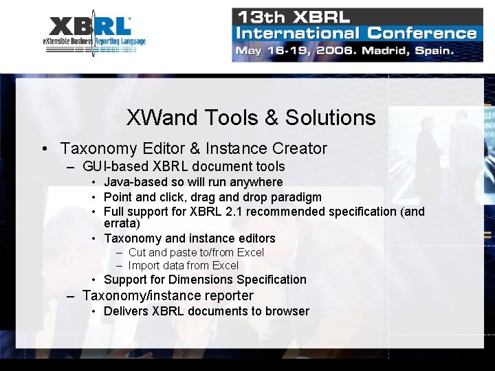 XWand Tools & Solutions • Taxonomy Editor & Instance Creator – GUI-based XBRL document