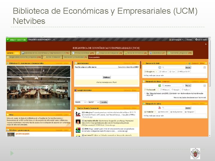 Biblioteca de Económicas y Empresariales (UCM) Netvibes 