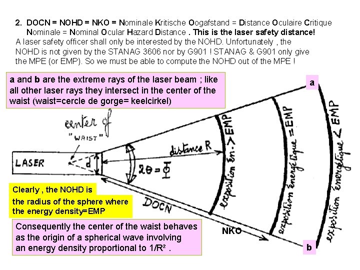 2. DOCN = NOHD = NKO = Nominale Kritische Oogafstand = Distance Oculaire Critique